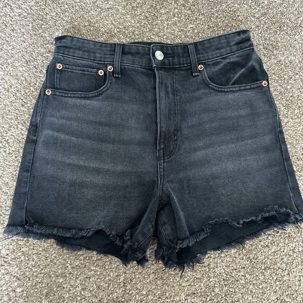 American eagle High-Rise Black Denim Cutoff Shorts